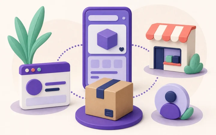 Ilustración editorial: Marketplace, tienda y vendedor: identifica quién responde por tu compra