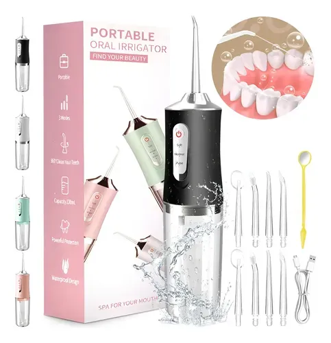 Oral Irrigador portátil con 8 boquillas