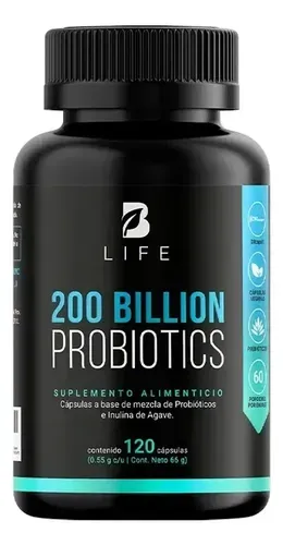 B Life probióticos, 200 mil millones y 120 cápsulas
